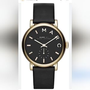 Marc Jacobs  Baker women's black and gold leather watch